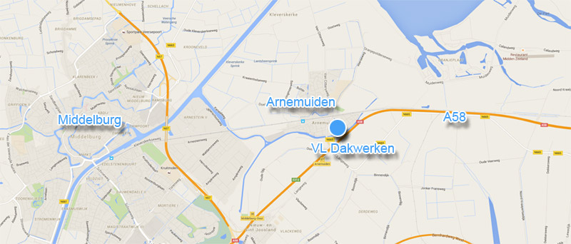google maps routekaartje VL Dakwerken